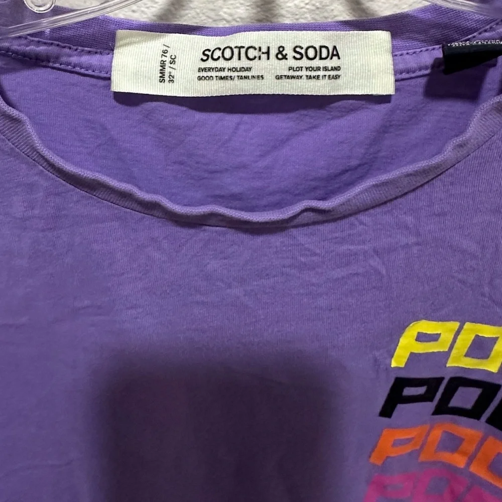 Scotch &‎ Soda men’s “Pool” Purple Graphic Tee XL